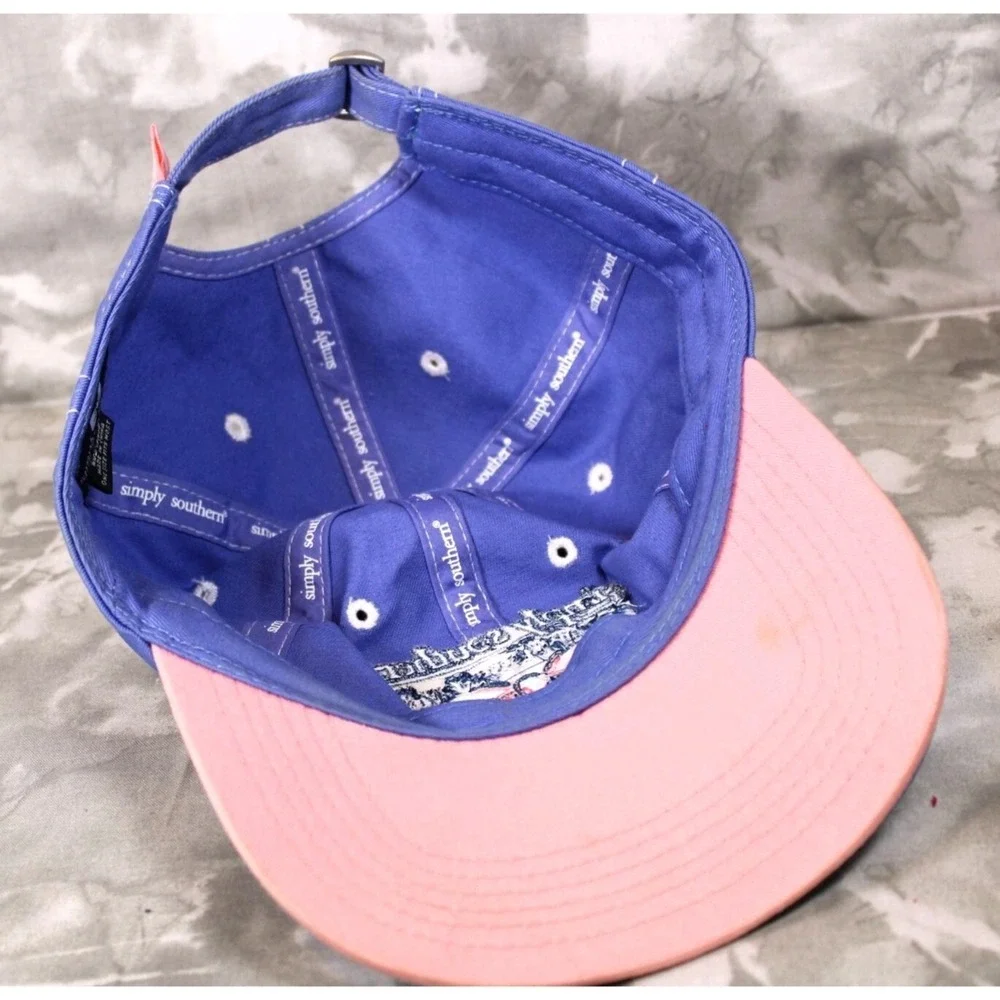 Simply Southern Purple Pink Bow Hat Cap Strap Back Adjustable Preppy Classy Happ